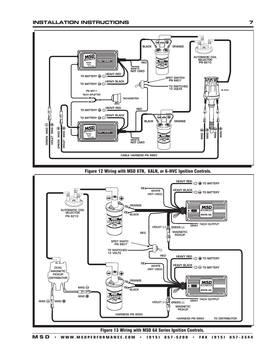 Installation instructions 7 m s d | MSD 8356 Chevy V8 Dual Pickup Distributor Installation User Manual | Page 7 / 8