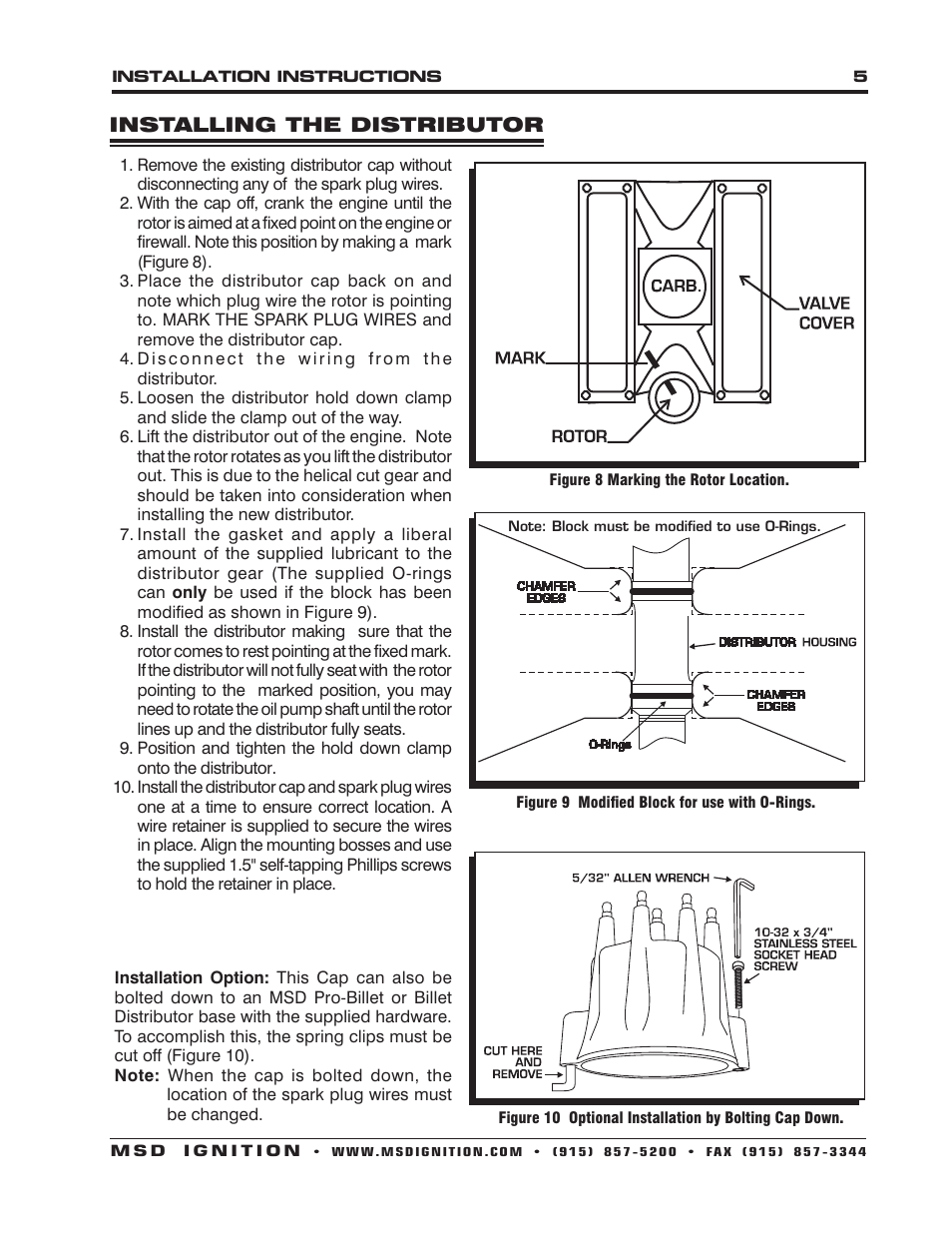 MSD 8597 Chevy V6 Even-Fire Pro-Billet Distributor Installation User Manual | Page 5 / 8