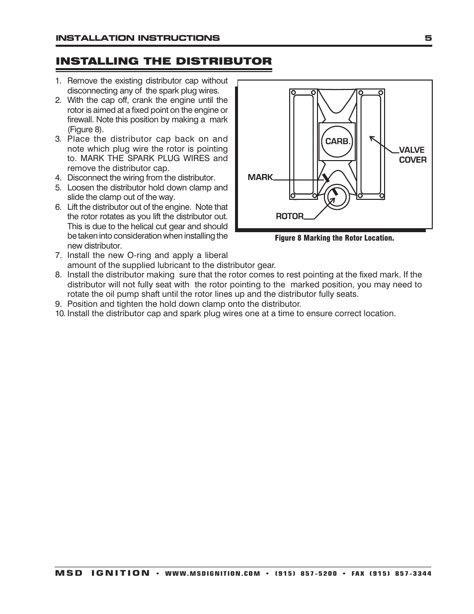 MSD 8598 Ford 289_302 Billet Distributor Installation User Manual | Page 5 / 8