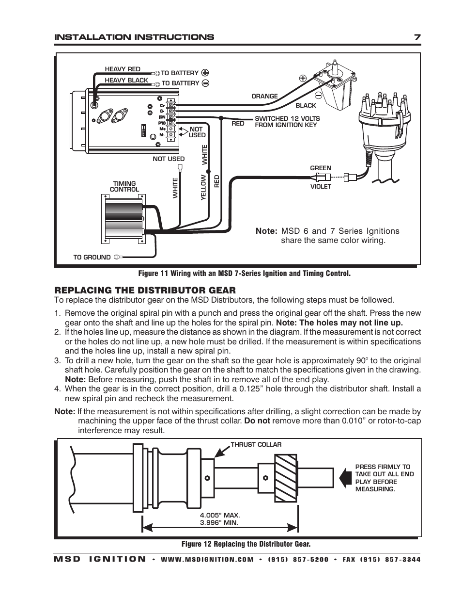 Replacing the distributor gear | MSD 8598 Ford 289_302 Billet Distributor Installation User Manual | Page 7 / 8
