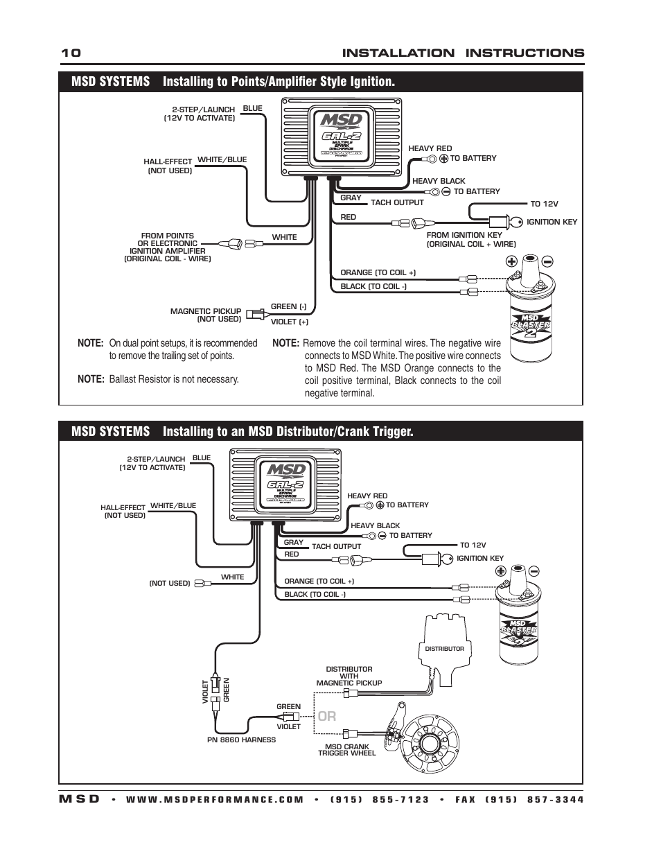 10 installation instructions m s d | MSD 6421 6AL-2 Ignition Control Installation User Manual | Page 10 / 28