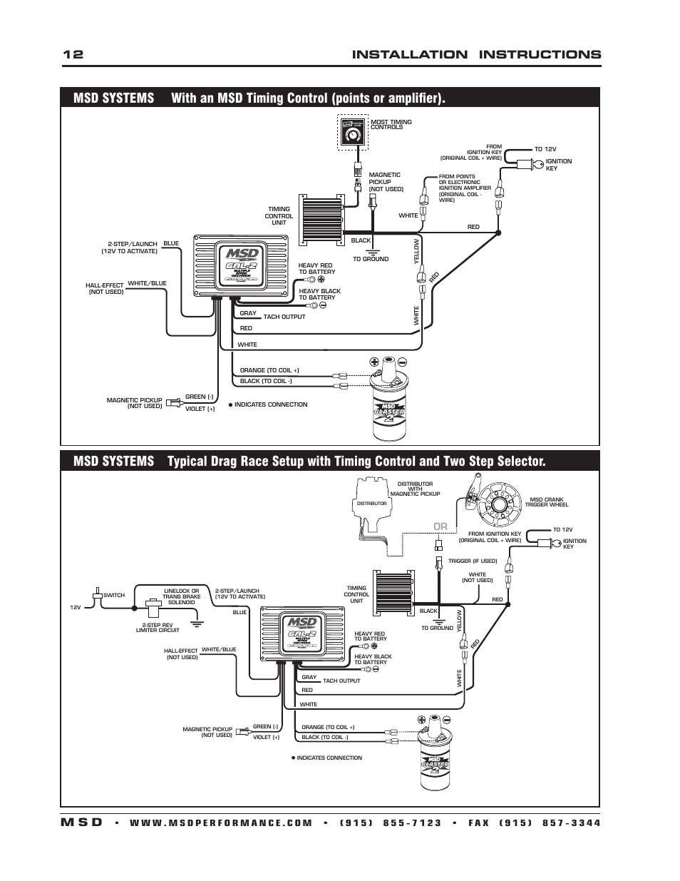 12 installation instructions m s d | MSD 6421 6AL-2 Ignition Control Installation User Manual | Page 12 / 28