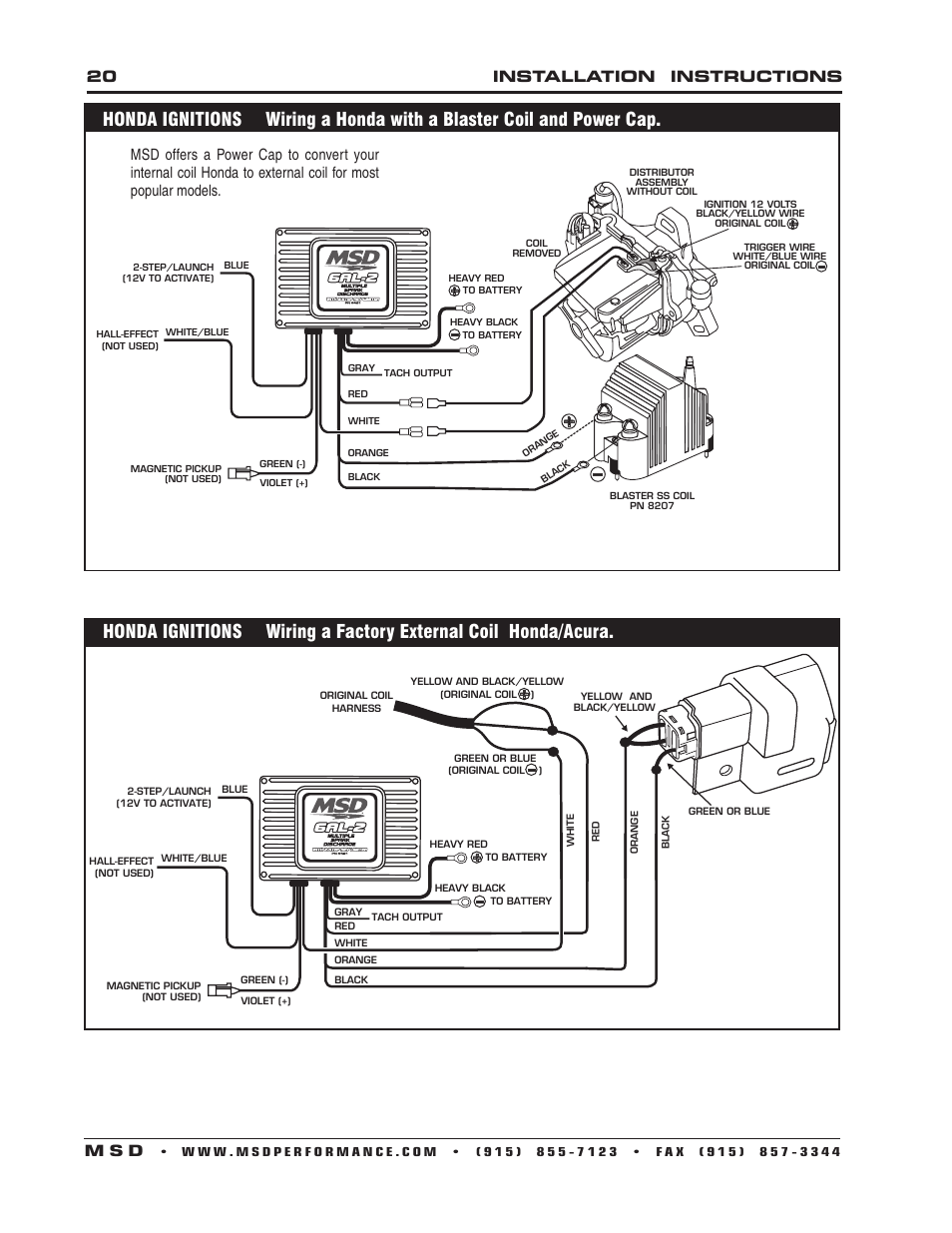 20 installation instructions m s d | MSD 6421 6AL-2 Ignition Control Installation User Manual | Page 20 / 28