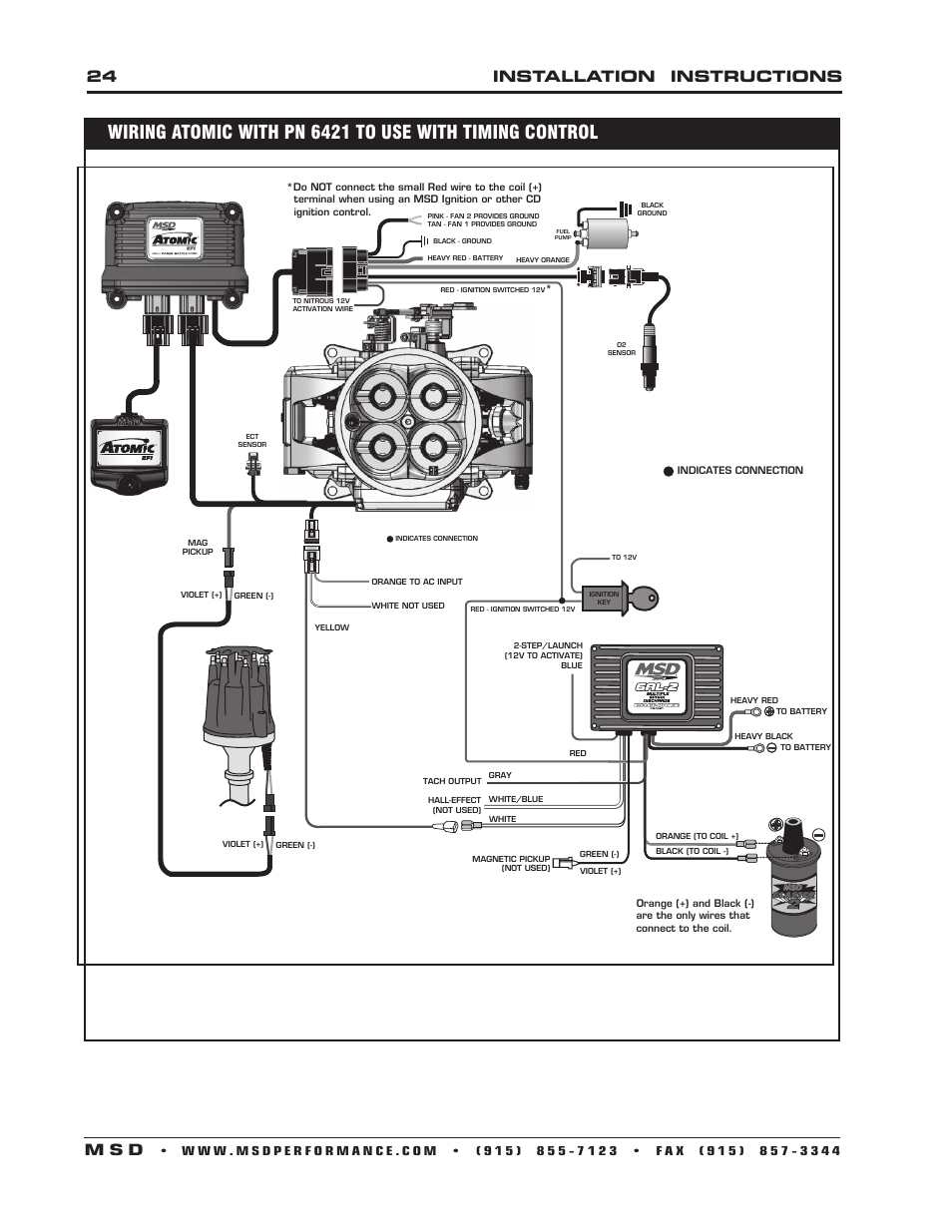 24 installation instructions m s d | MSD 6421 6AL-2 Ignition Control Installation User Manual | Page 24 / 28