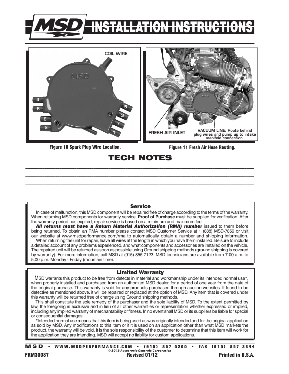 MSD 8481 LT-1 Distributor Cap & Rotor Kit, '93-'94 GM, LT-1, 350_5.7L SFI Installation User Manual | Page 4 / 4