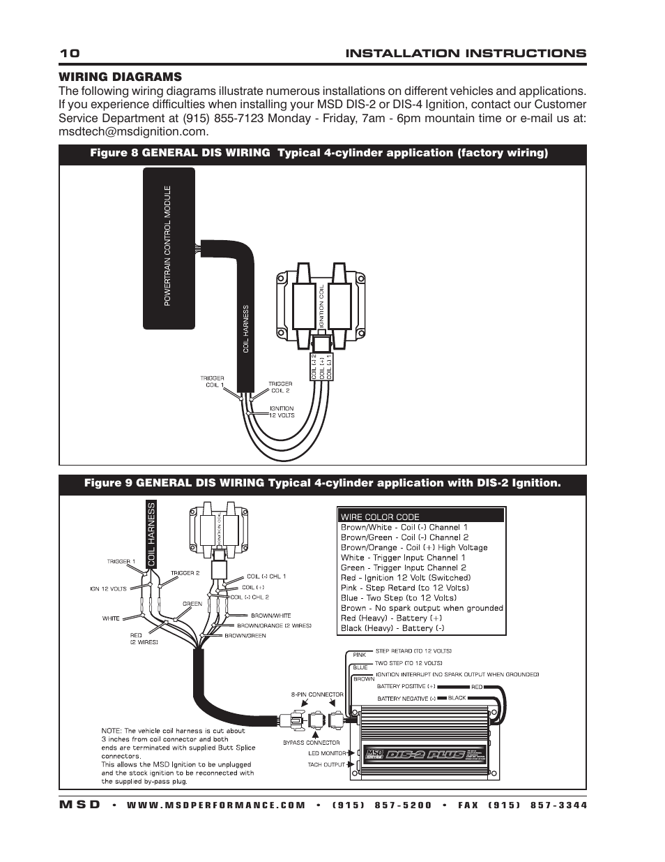 MSD 62152 DIS-4 Plus Distributorless 4 Channel Installation User Manual | Page 10 / 16
