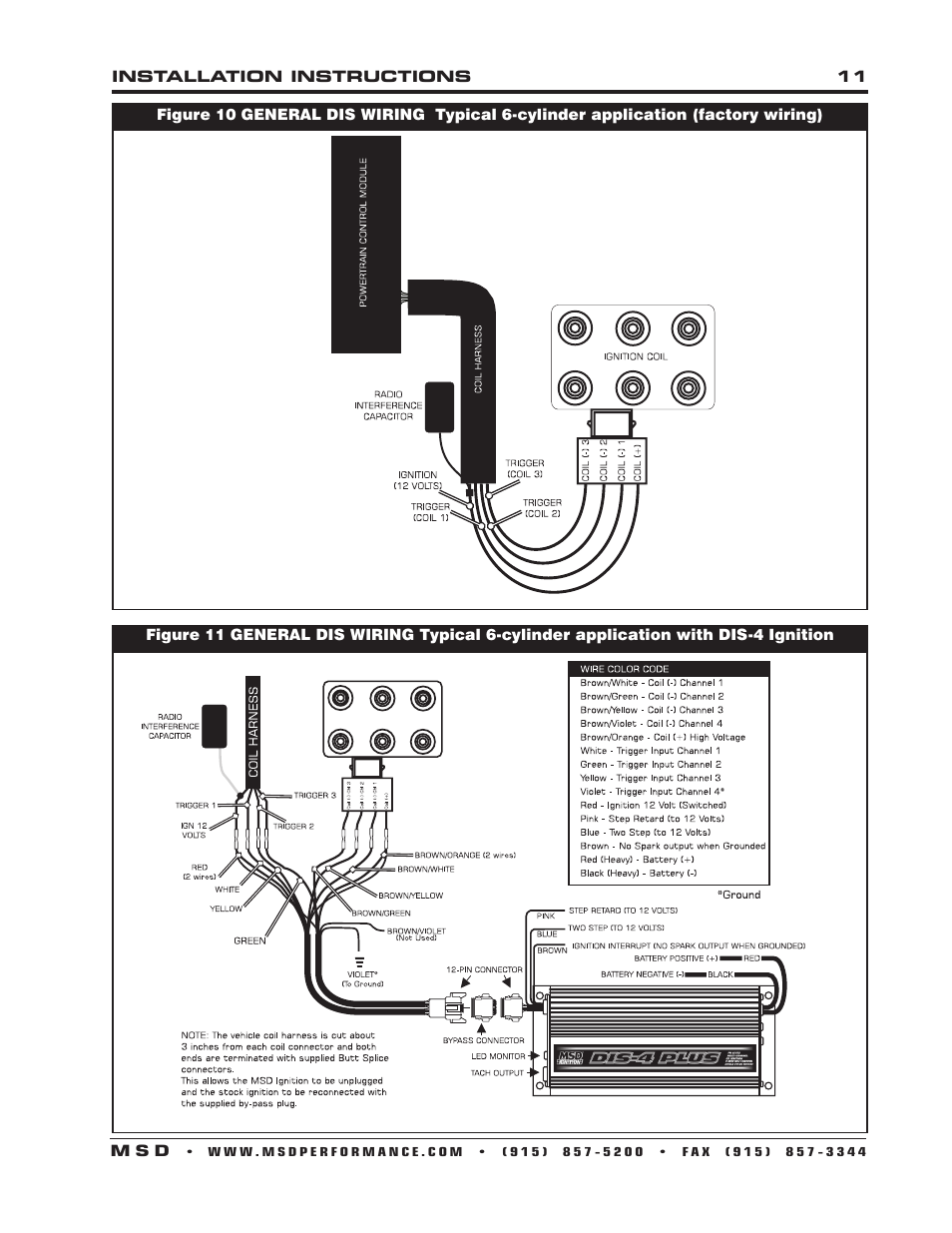 MSD 62152 DIS-4 Plus Distributorless 4 Channel Installation User Manual | Page 11 / 16