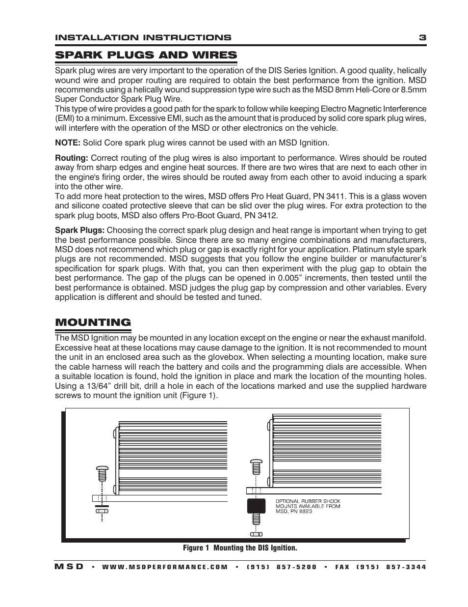MSD 62152 DIS-4 Plus Distributorless 4 Channel Installation User Manual | Page 3 / 16