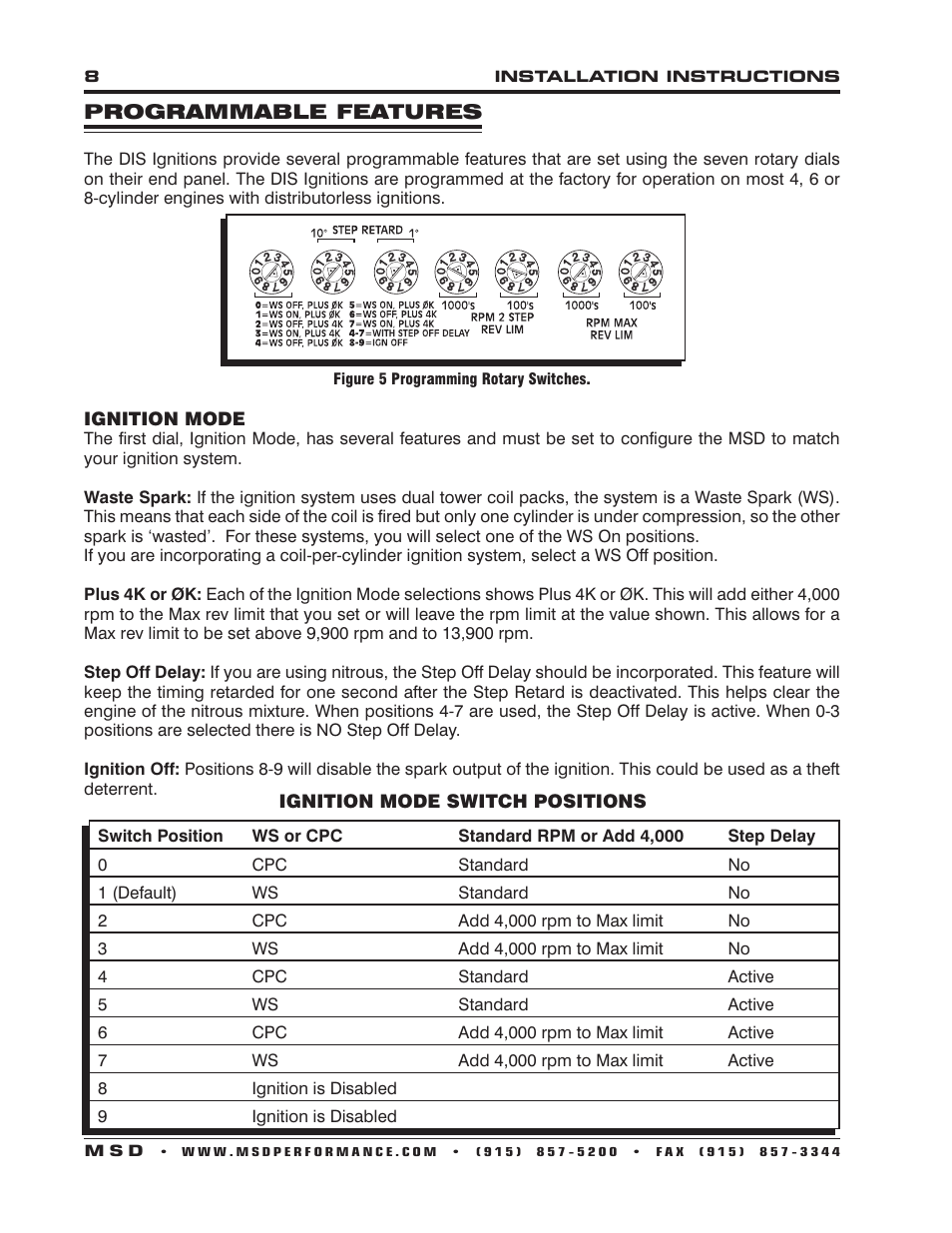 MSD 62152 DIS-4 Plus Distributorless 4 Channel Installation User Manual | Page 8 / 16