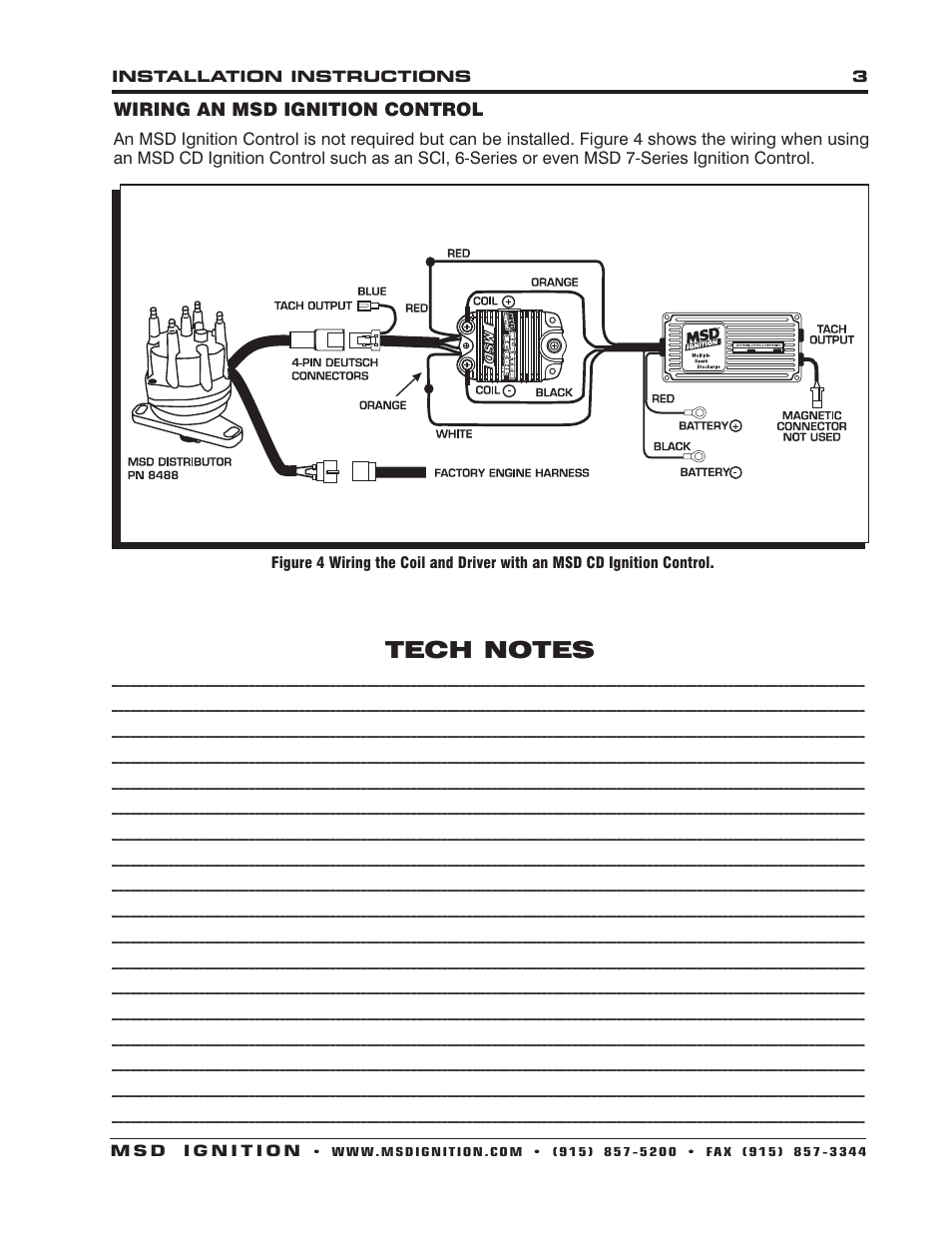 Wiring an msd ignition control | MSD 6305 SC Coil Driver Ignition for MSD SC Distributors Installation User Manual | Page 3 / 4