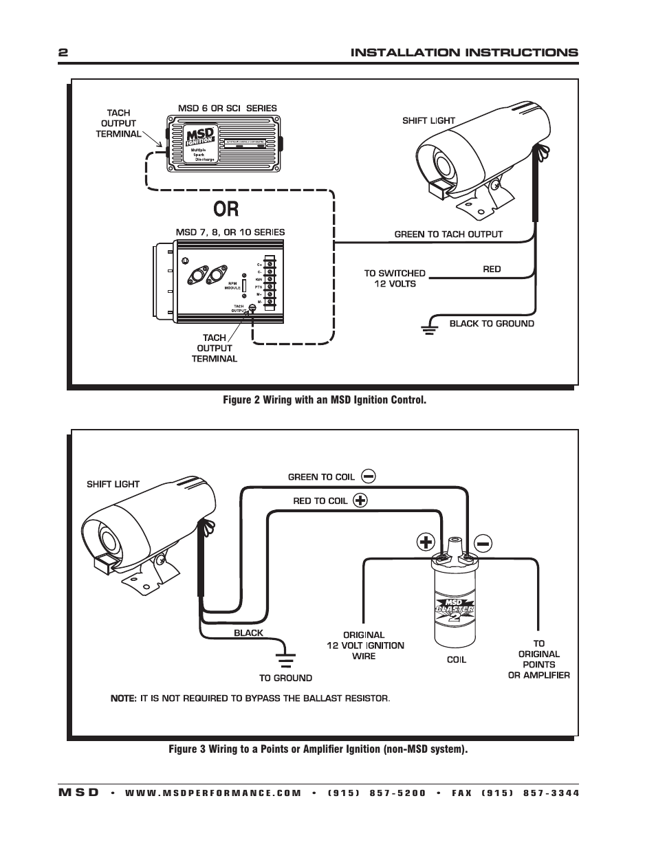 MSD 8952 LED Shift Light Installation User Manual | Page 2 / 4