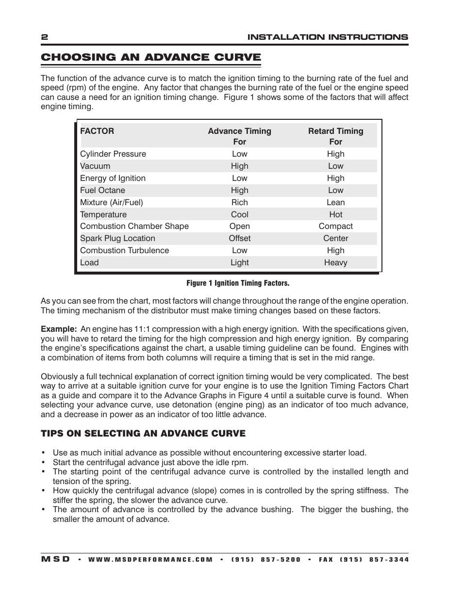MSD 8534 Chrysler 318, 360 Billet Distributor Installation User Manual | Page 2 / 8
