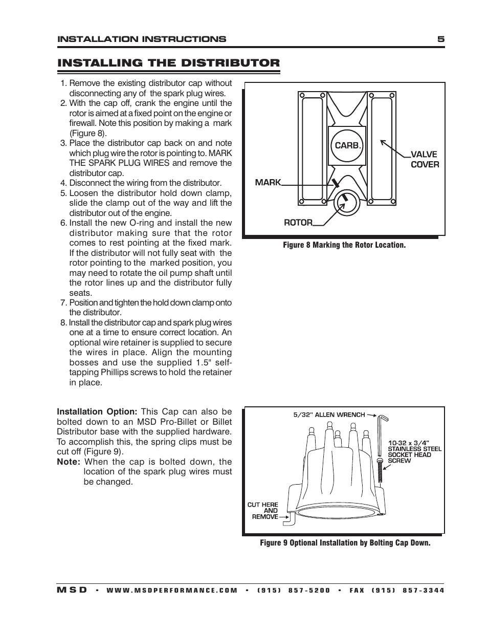 MSD 8534 Chrysler 318, 360 Billet Distributor Installation User Manual | Page 5 / 8