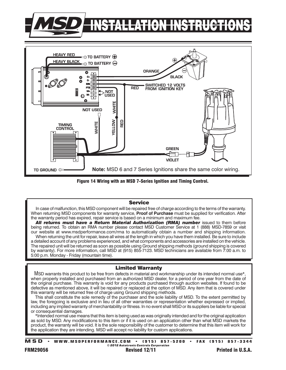 MSD 8534 Chrysler 318, 360 Billet Distributor Installation User Manual | Page 8 / 8