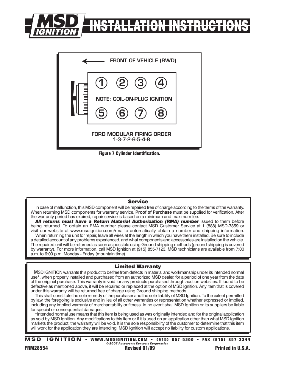 MSD 88813 Harness, Ford 4.6L Modular to Dis-4 Ignition Control Installation User Manual | Page 4 / 4