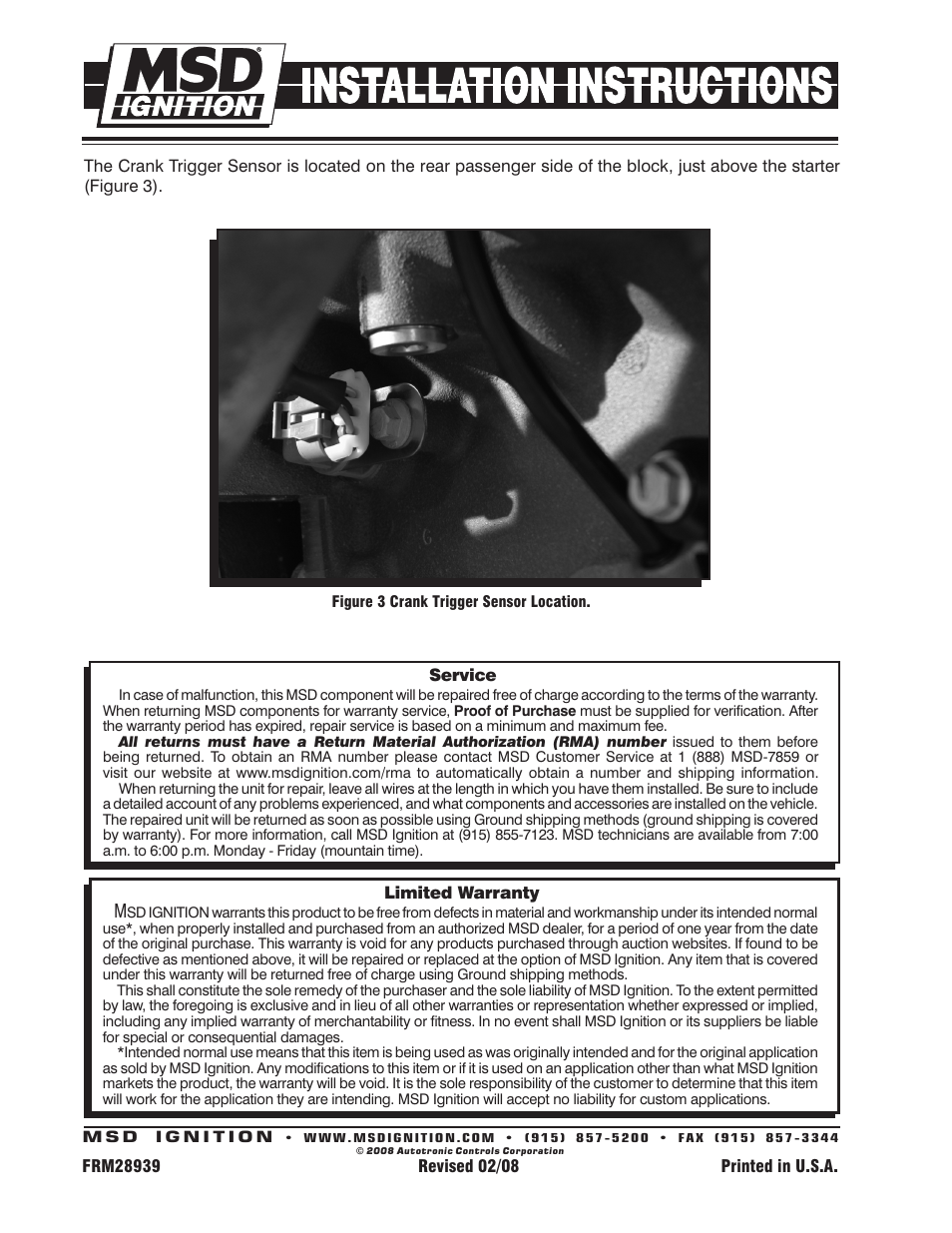 MSD 6301 LSx Trigger Converter-to-MSD Ignition Installation User Manual | Page 2 / 2