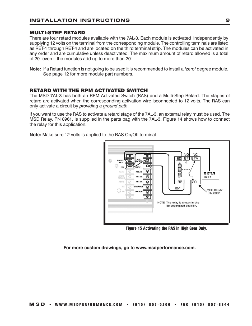 MSD 7330 7AL-3 Ignition Control Installation User Manual | Page 9 / 12