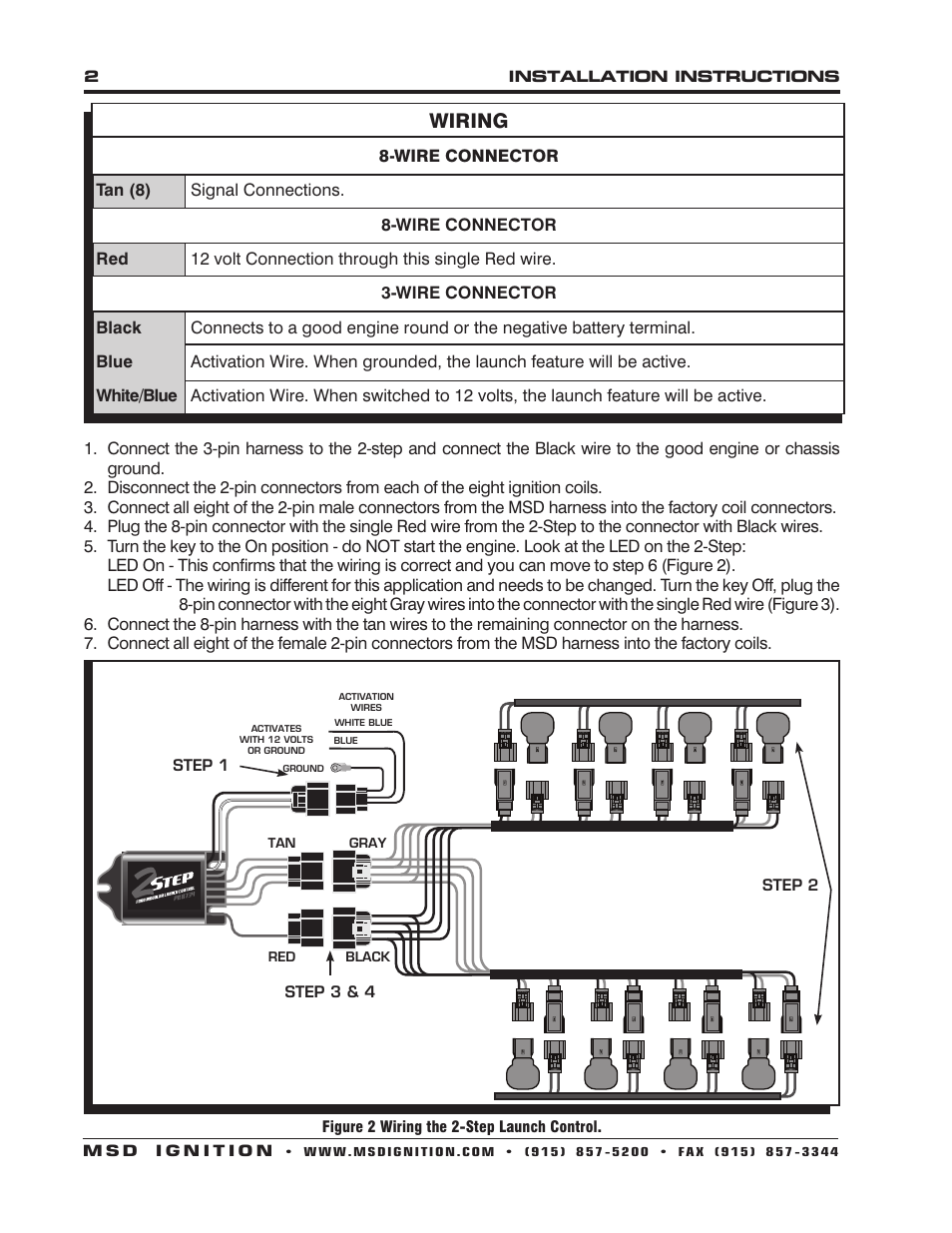 Wiring | MSD 8731 2-Step Ford 5.0L Mod Motor 2011 Installation User Manual | Page 2 / 4