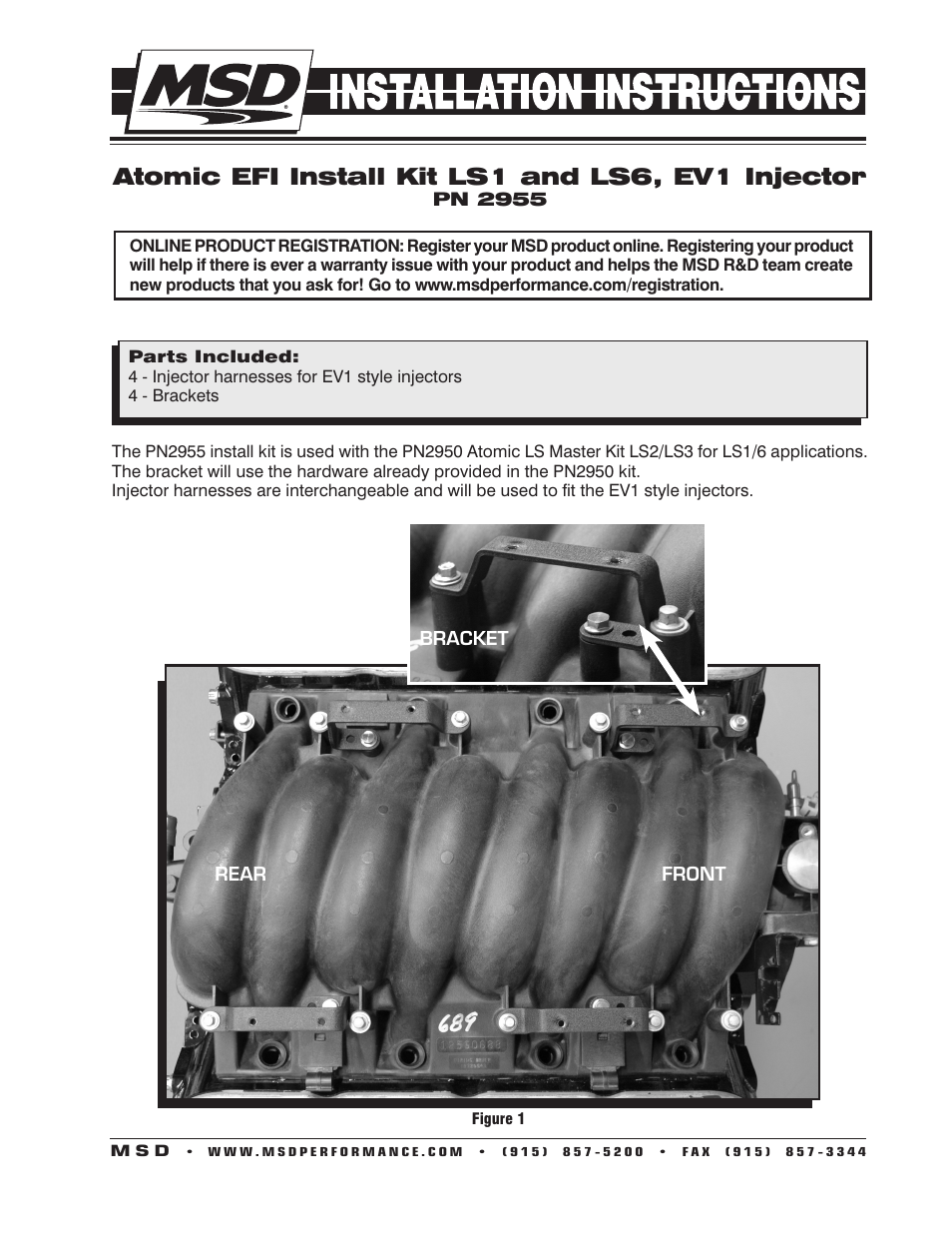 MSD 2955 Atomic LS1_LS6 Installation Kit Installation User Manual | 2 pages