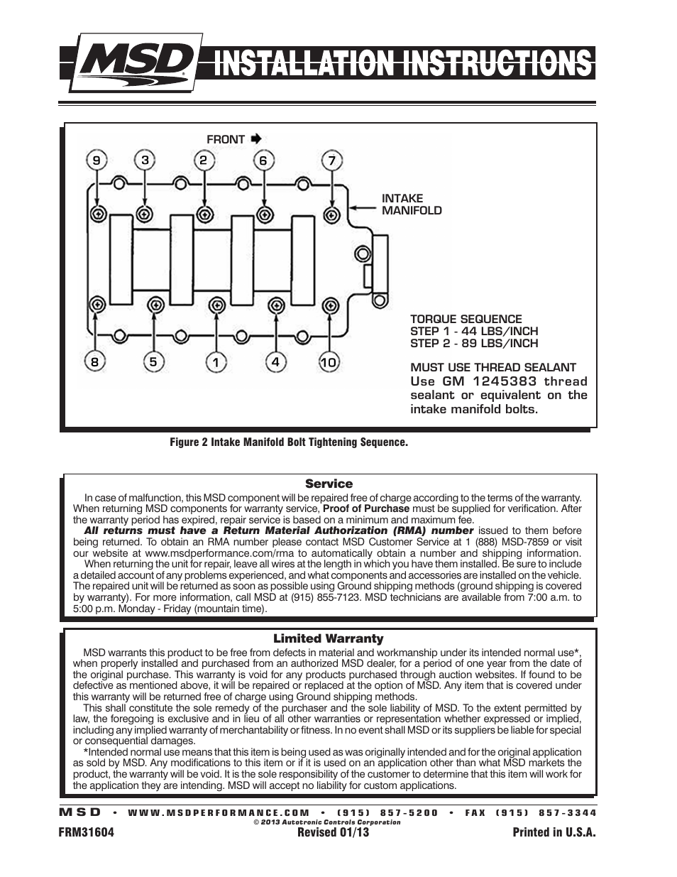 MSD 2955 Atomic LS1_LS6 Installation Kit Installation User Manual | Page 2 / 2