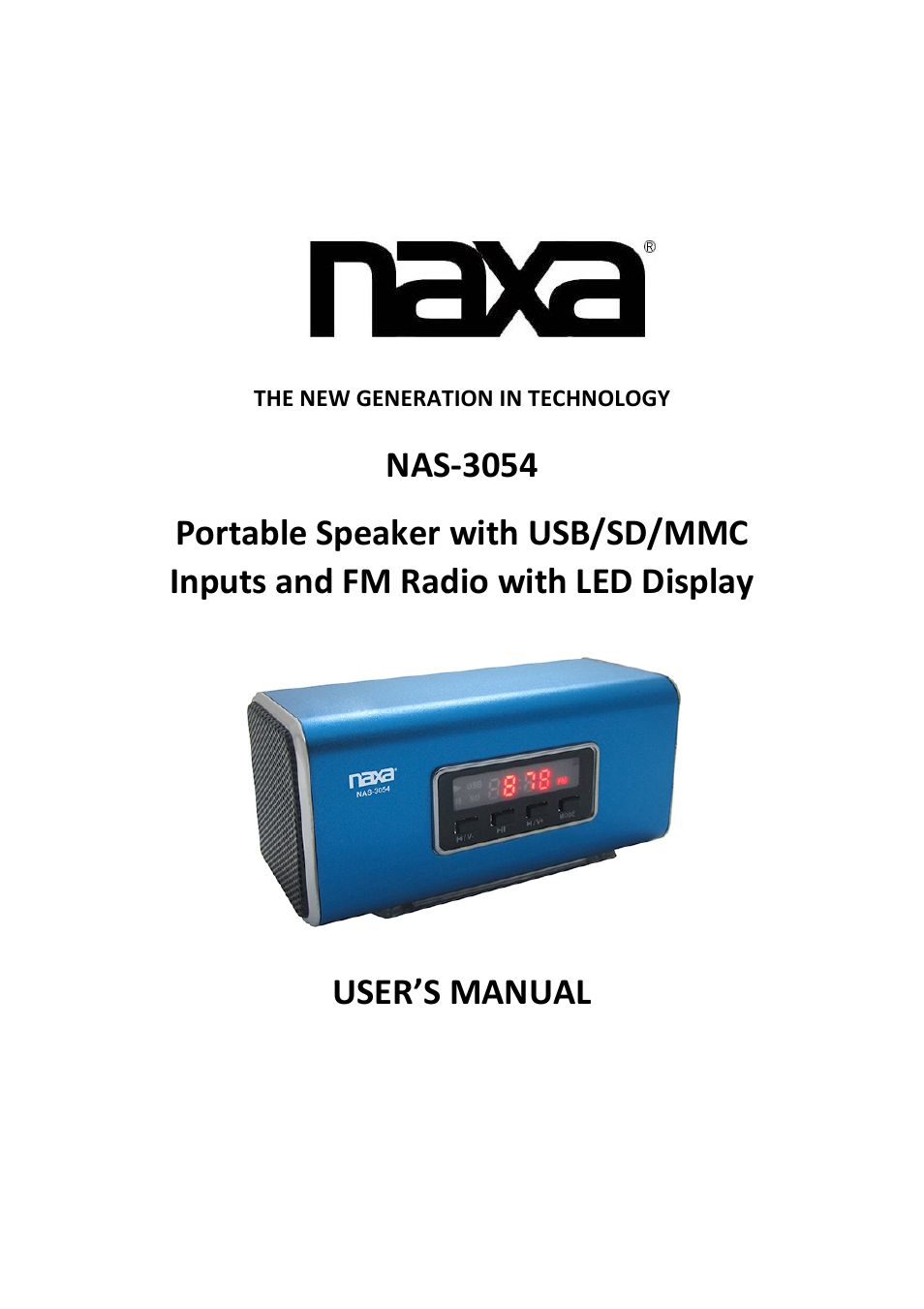 Naxa NAS-3054 User Manual | 3 pages