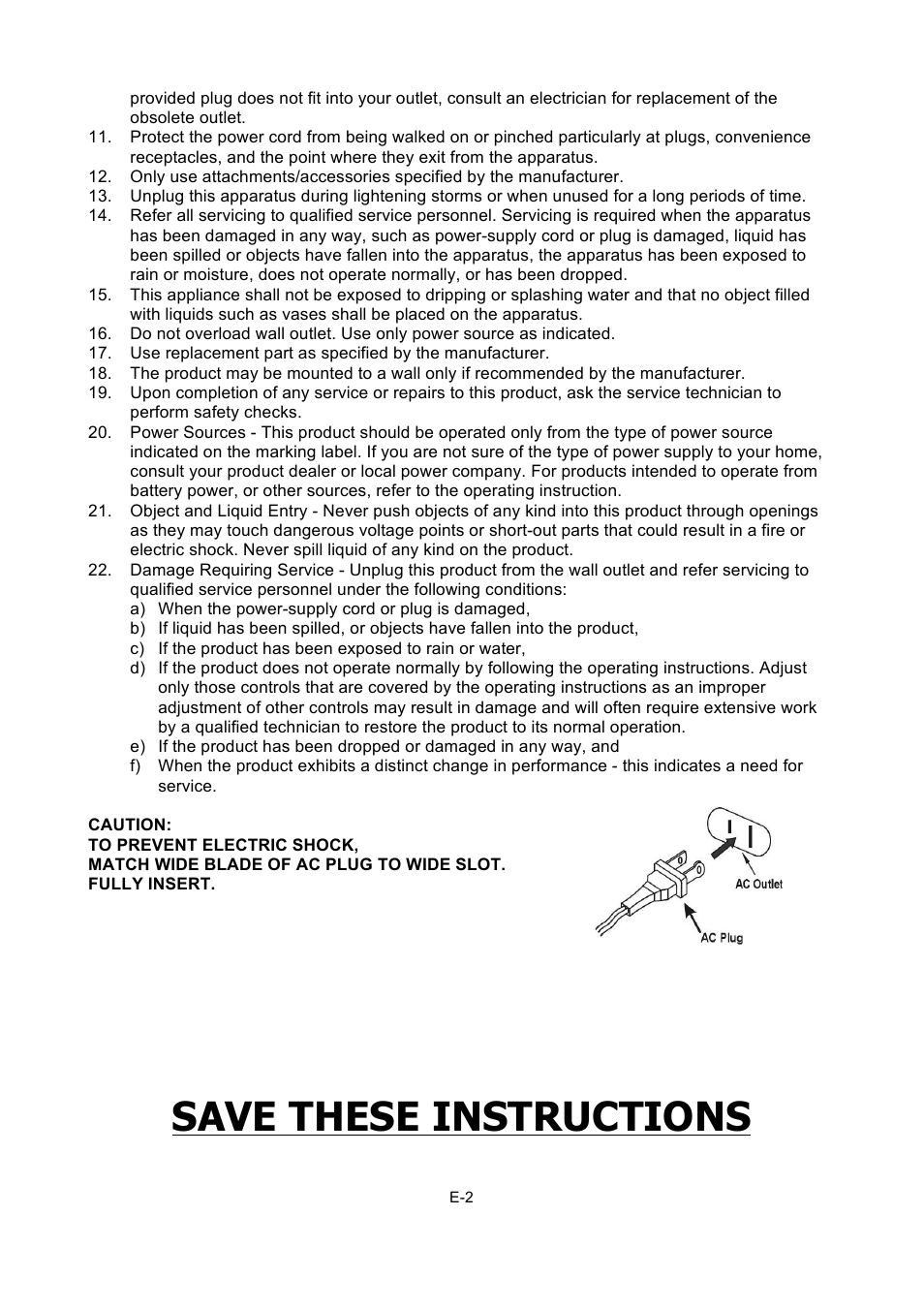 Save these instructions | Naxa NPB-237 User Manual | Page 3 / 9