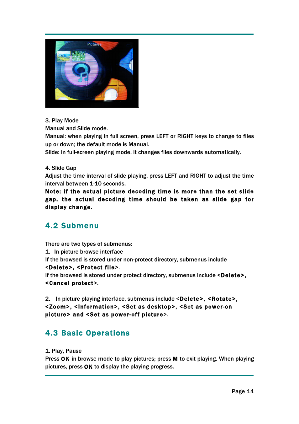 2 submenu, 3 basic operations | Naxa NMV-154 User Manual | Page 15 / 30