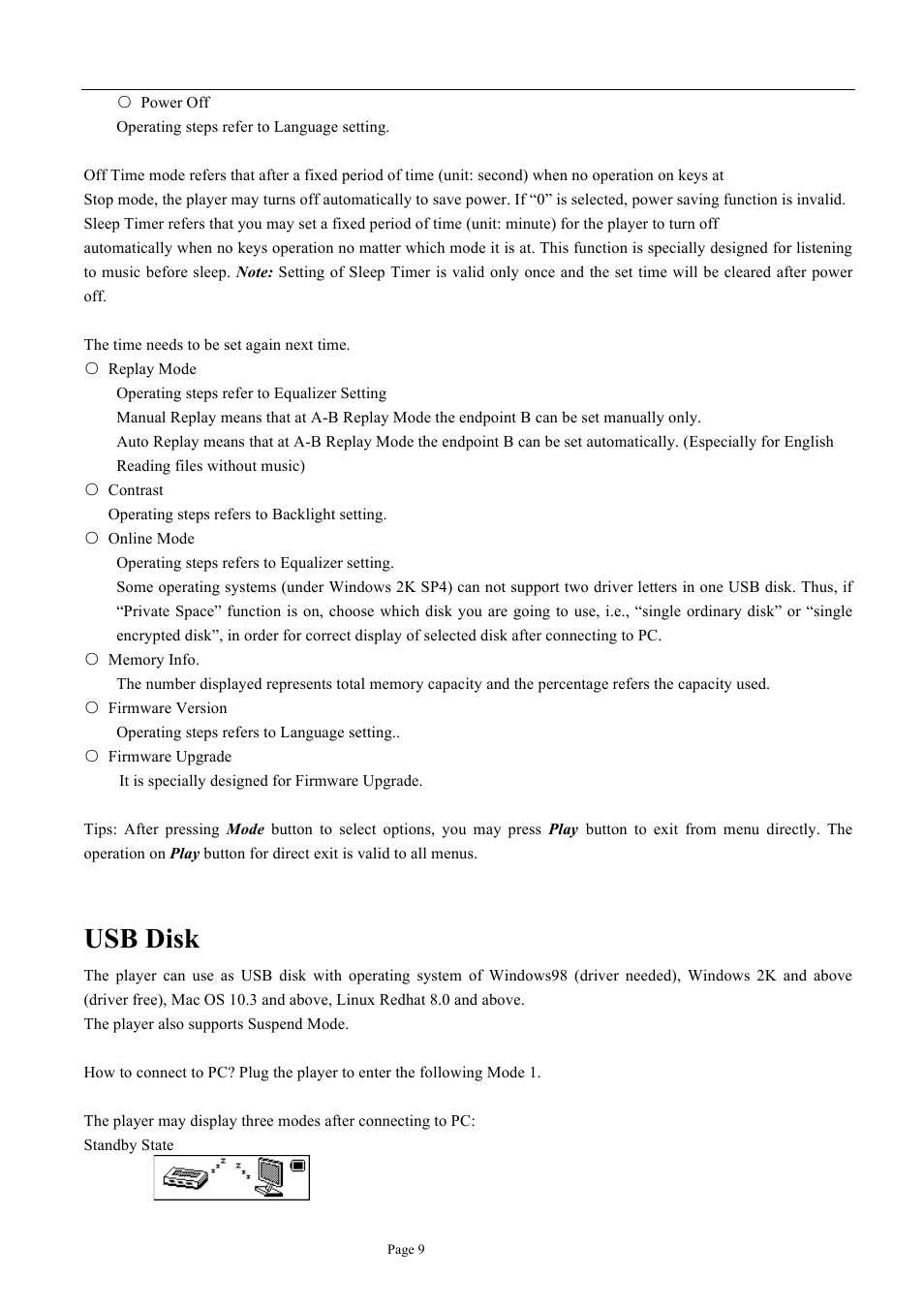 Usb disk | Naxa NM-105 User Manual | Page 9 / 14