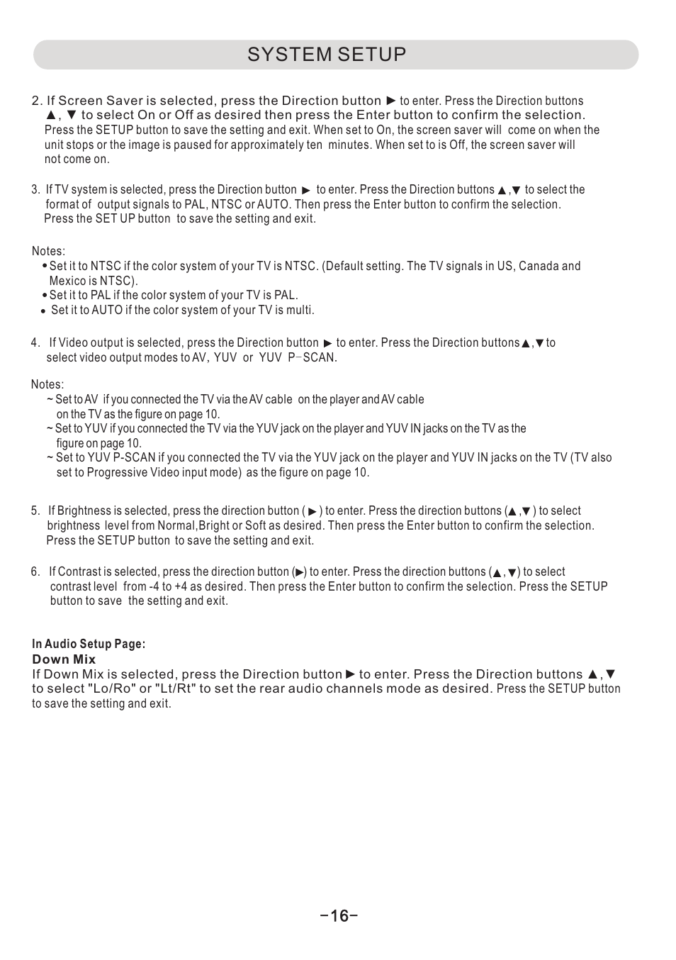 页 17, System setup | Naxa ND-851 User Manual | Page 17 / 21