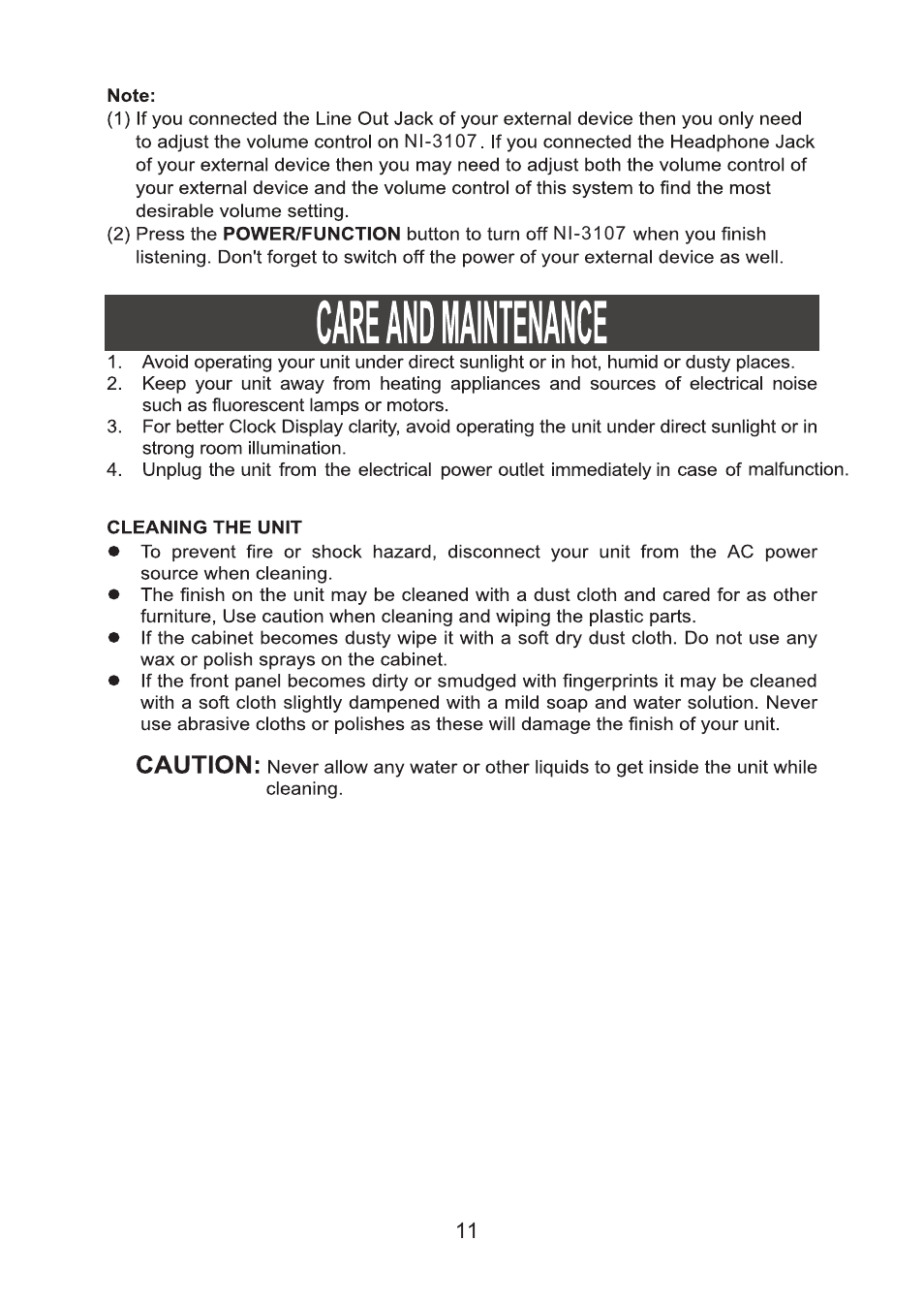 页 12 | Naxa NI-3107 User Manual | Page 12 / 14