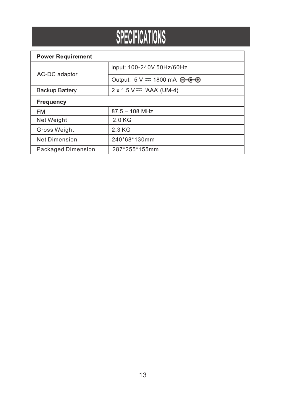 页 14 | Naxa NI-3107 User Manual | Page 14 / 14