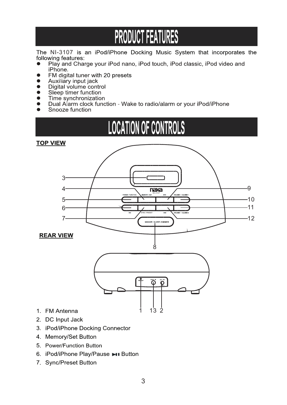 Naxa NI-3107 User Manual | Page 4 / 14