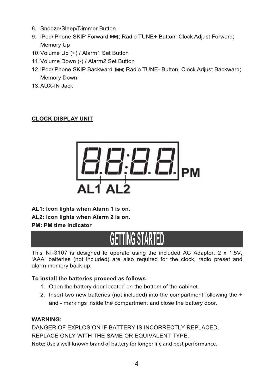 Naxa NI-3107 User Manual | Page 5 / 14