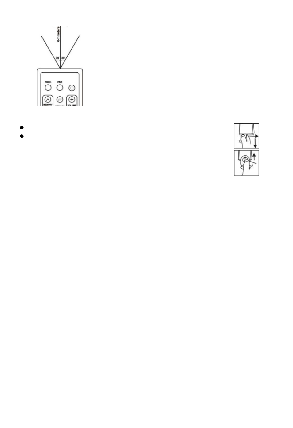 Power supply, Basic function, Remote control operation | Lithium battery installation of remote control | Naxa NPB-429 User Manual | Page 5 / 9