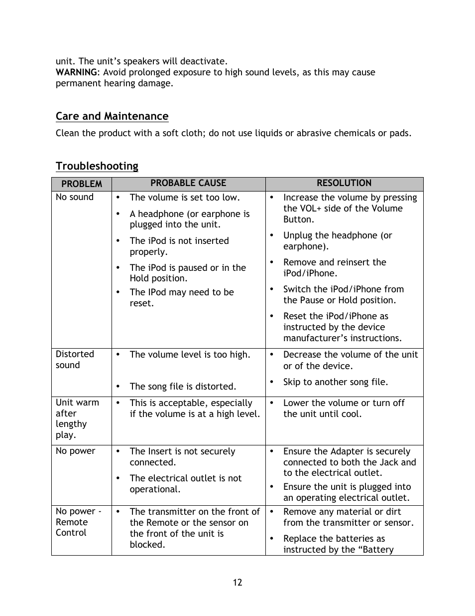 Naxa NI-3103A User Manual | Page 12 / 13