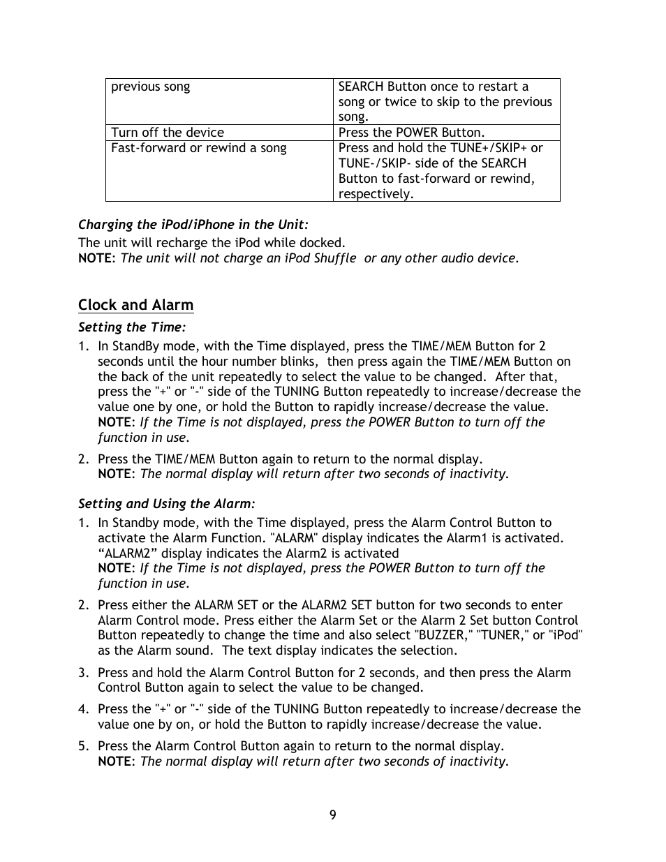 Naxa NI-3103A User Manual | Page 9 / 13