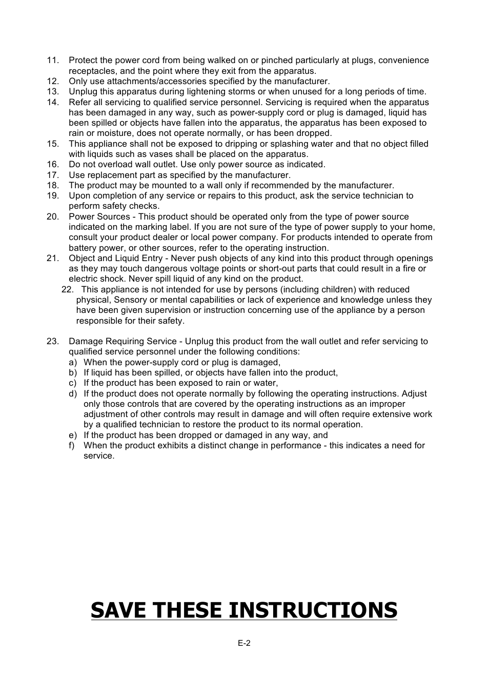 Save these instructions | Naxa NPB-251 User Manual | Page 3 / 9