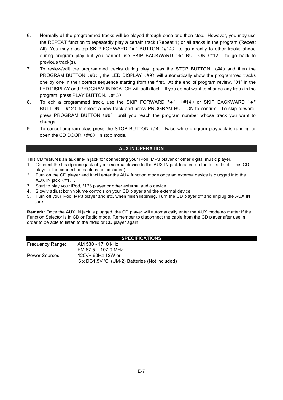 Naxa NPB-251 User Manual | Page 8 / 9