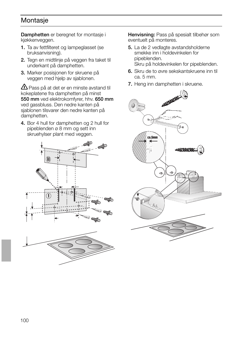 Montasje | Siemens LC 47650 User Manual | Page 100 / 124