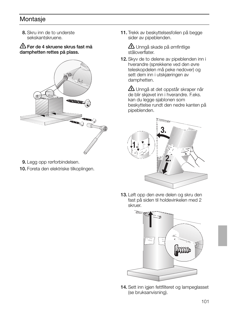 Montasje | Siemens LC 47650 User Manual | Page 101 / 124