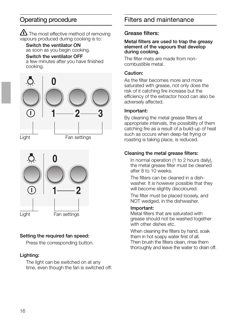 Operating procedure, Filters and maintenance | Siemens LC 47650 User Manual | Page 16 / 124