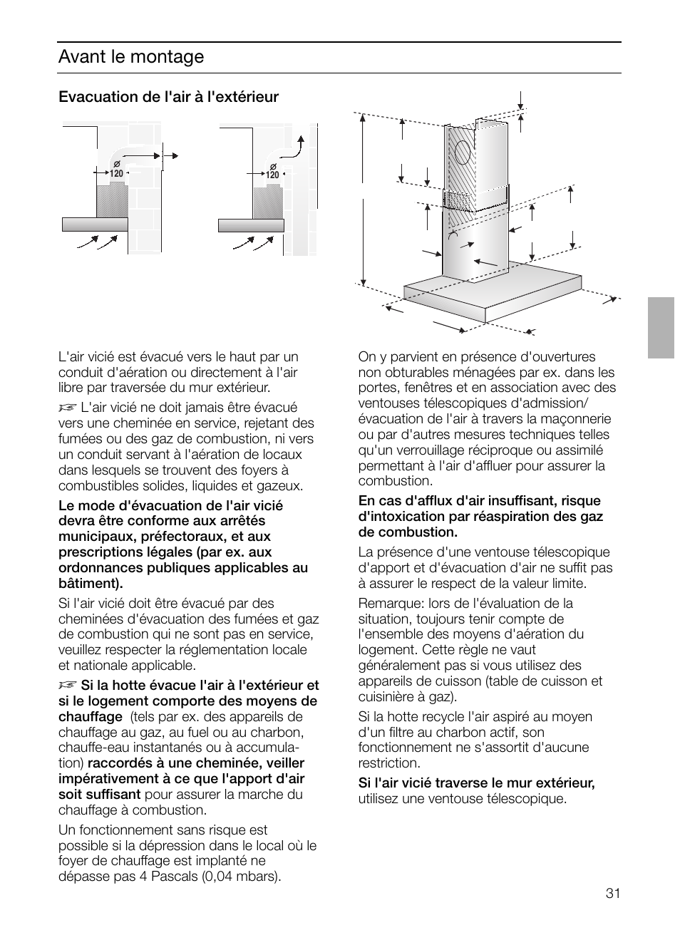 Avant le montage | Siemens LC 47650 User Manual | Page 31 / 124