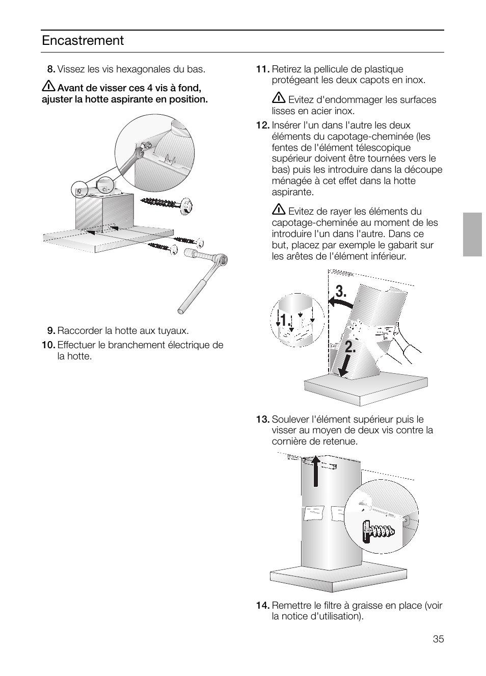 Encastrement | Siemens LC 47650 User Manual | Page 35 / 124