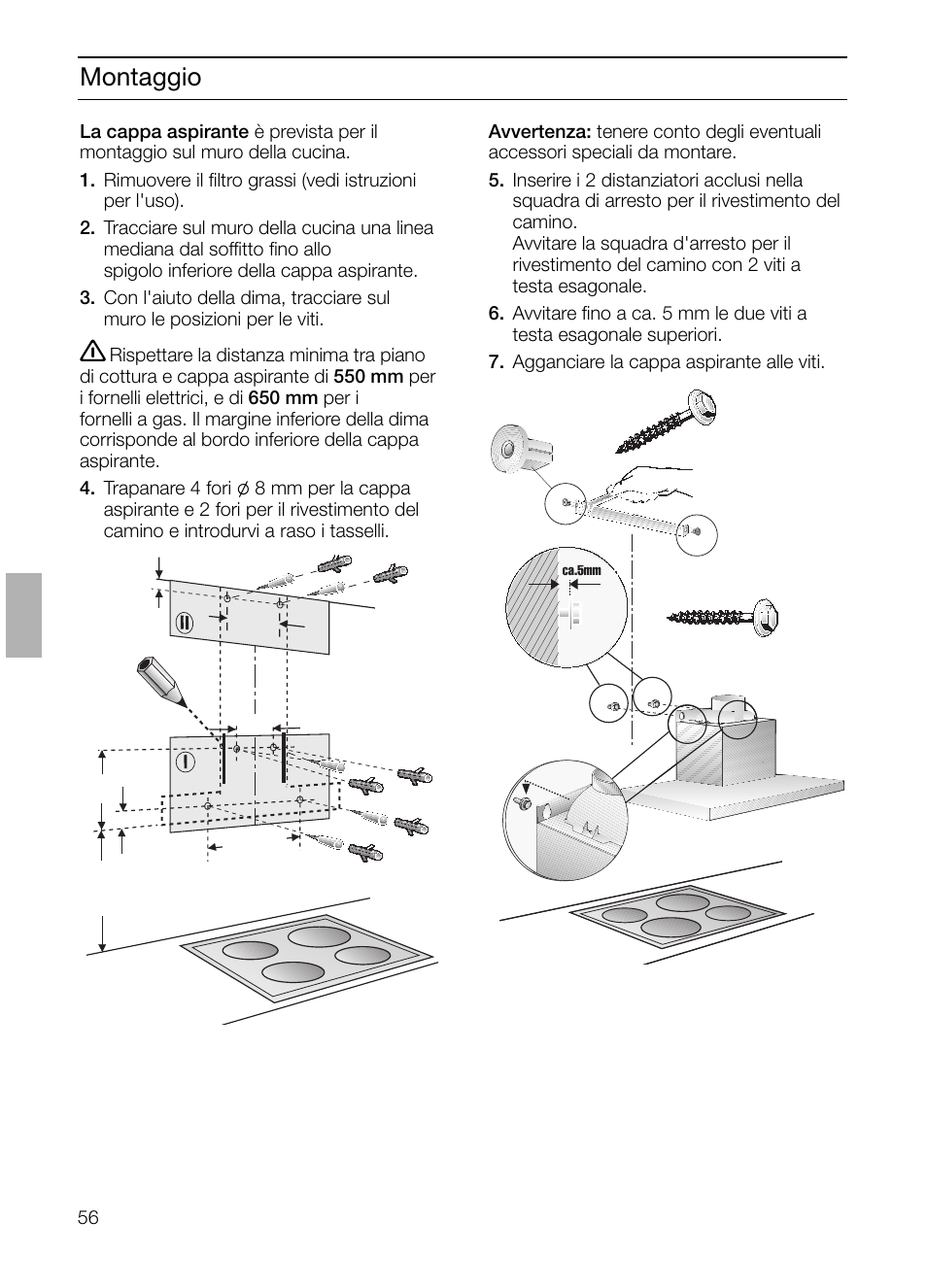 Montaggio | Siemens LC 47650 User Manual | Page 56 / 124