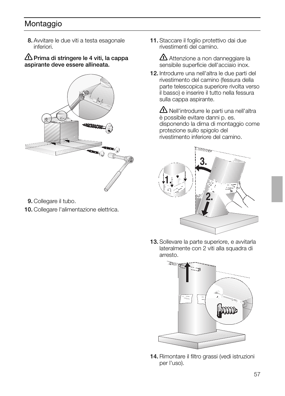 Montaggio | Siemens LC 47650 User Manual | Page 57 / 124