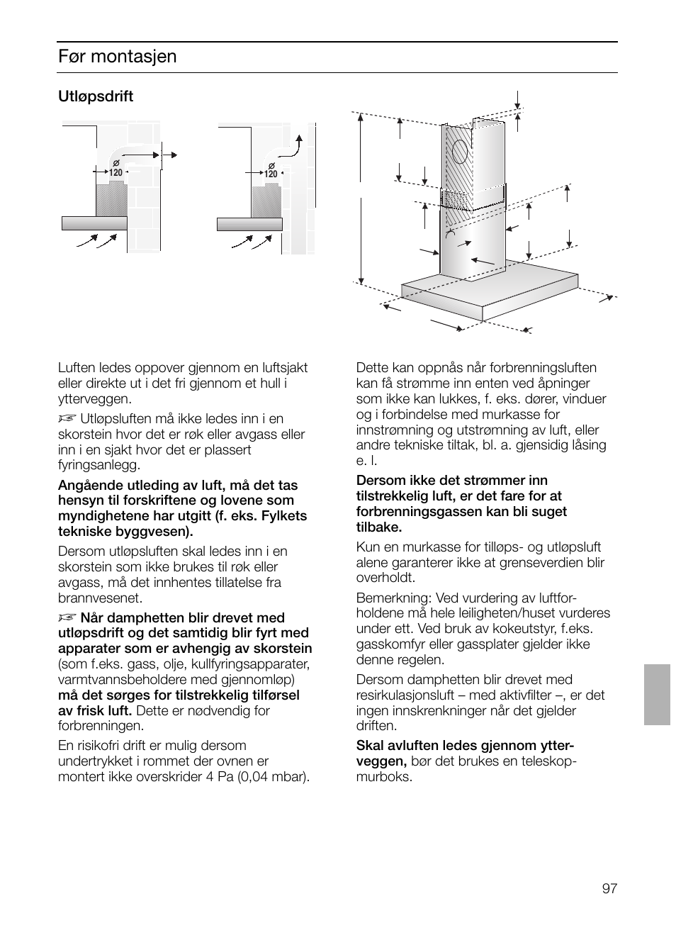 Før montasjen | Siemens LC 47650 User Manual | Page 97 / 124