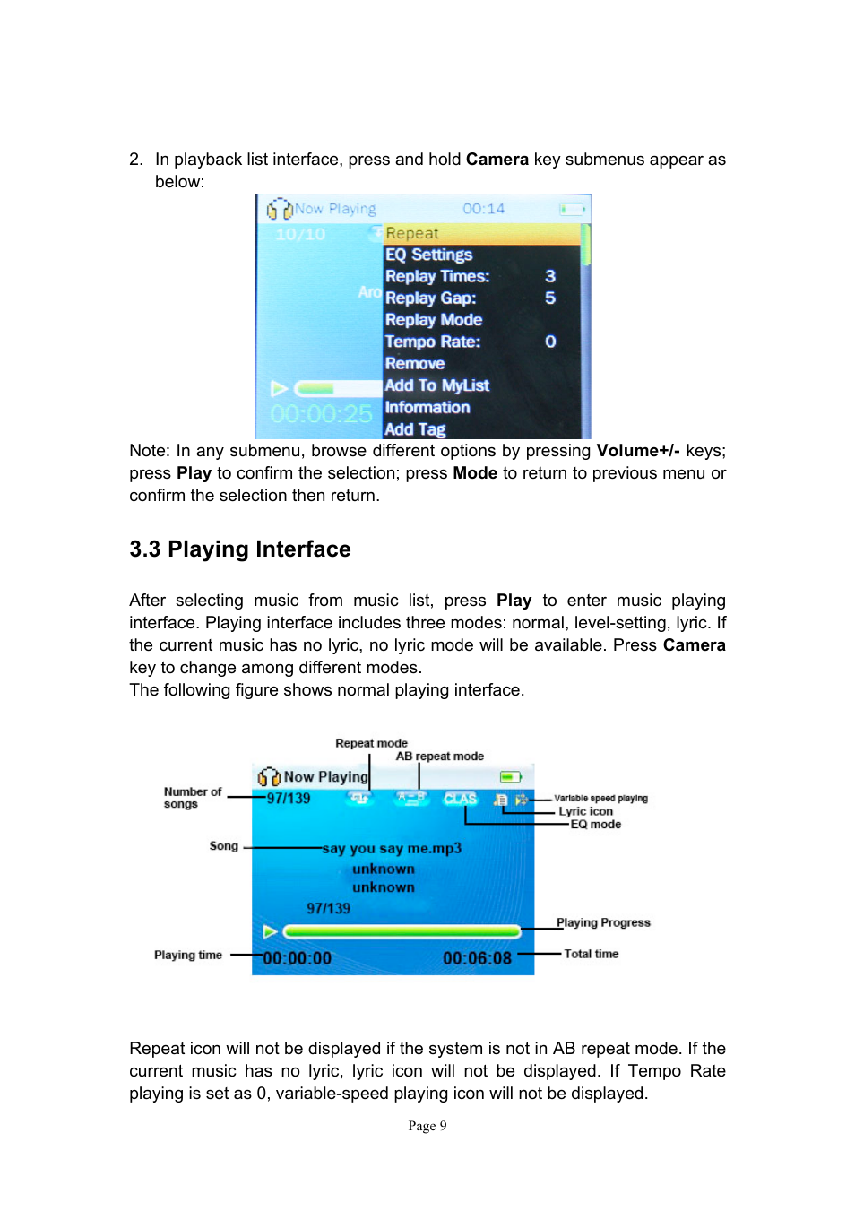 3 playing interface | Naxa NMV-151 User Manual | Page 10 / 35