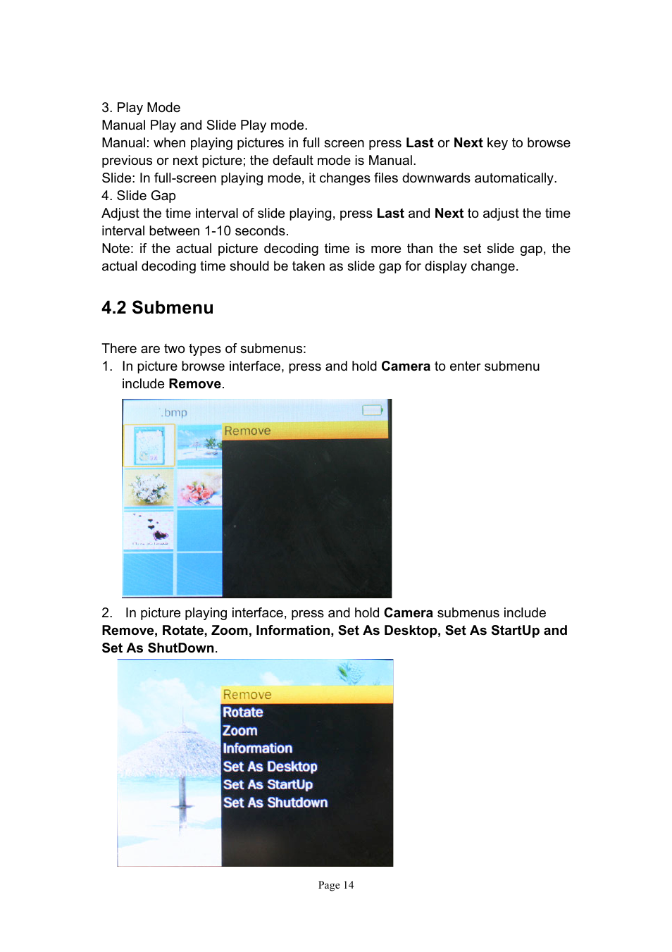 2 submenu | Naxa NMV-151 User Manual | Page 15 / 35