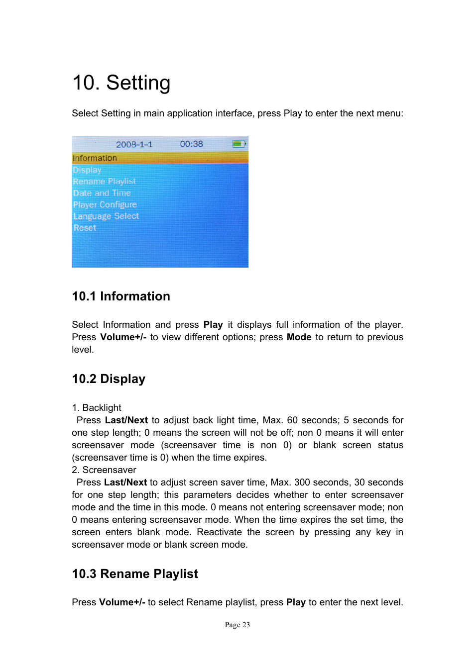 Setting | Naxa NMV-151 User Manual | Page 24 / 35