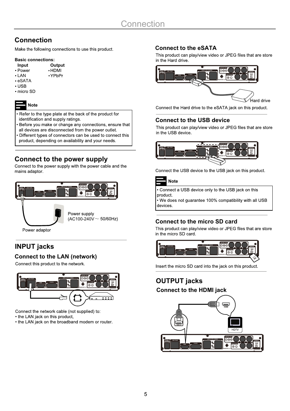 Connection | Naxa NGT-20 User Manual | Page 7 / 15